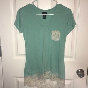 Rue 21 turquoise and lace top